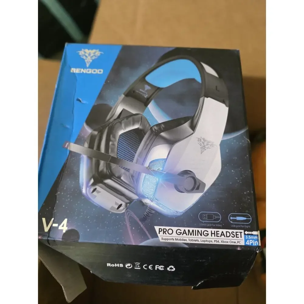 Hunterspider BENGOO V-4 Gaming Headset Blue Over-Ear
